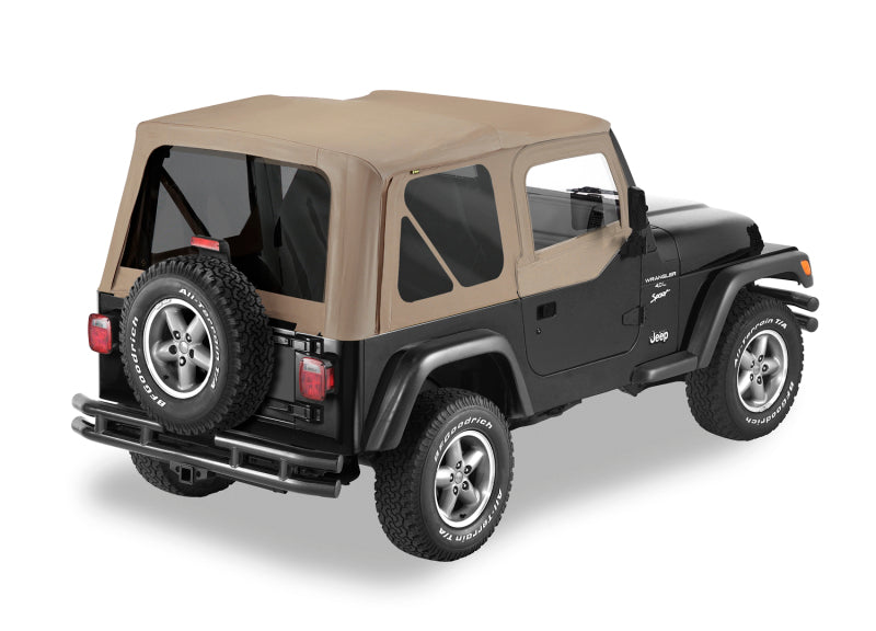 Bestop A-Top For OEM - 97-02 Jeep Wrangler TJ Replace (Dark Tan Tinted Windows Door Skins Included)