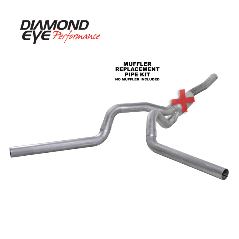 Diamond Eye KIT 4in Catback MFLR REPLACMENT PIPE DUAL AL: 2006-2007.5 CHEVY/GMC 6.6L 2500/3500