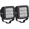 Westin Axis LED Auxiliary Light 4.5 inch x 4.5 inch Square Flood w/3W Osram (Set of 2) - Black