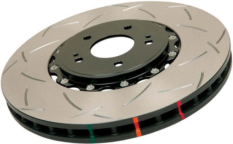 DBA 2012 Lotus Exige Front Slotted 5000 Series 2 Piece Rotor Assembled w/ Black Hat