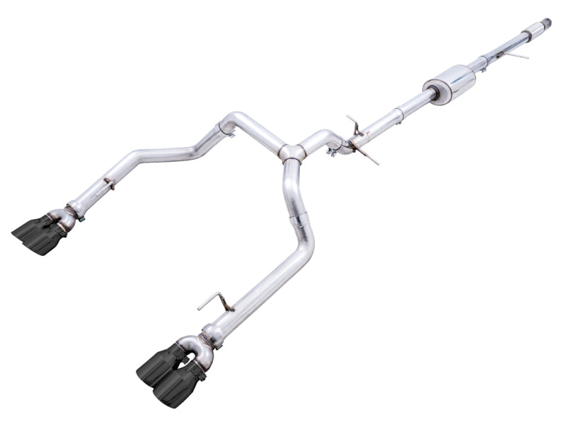 AWE Tuning 4th Gen GM 1500 5.3L 0FG Cat-Back Split Rear Exit (w/ Bumper Cutouts) - Quad Diamond Tips