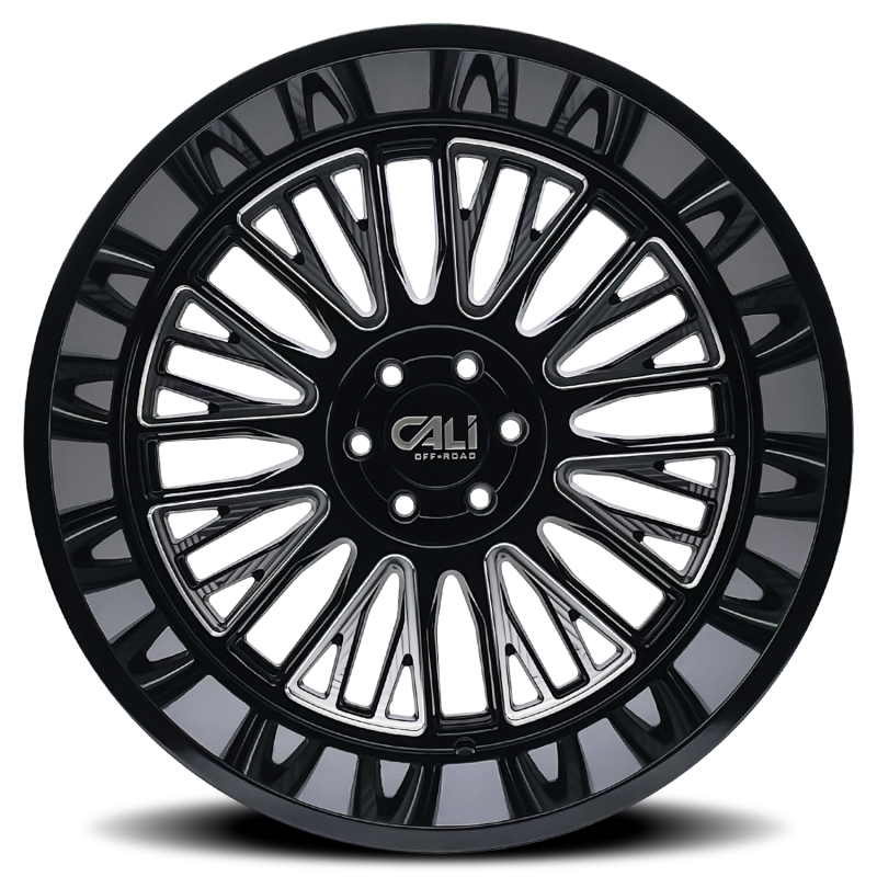 Cali Off-Road 9116 Vertex 26x14 / 6x135 BP / -76mm Offset / 87.1mm Hub Gloss Black Milled Wheel