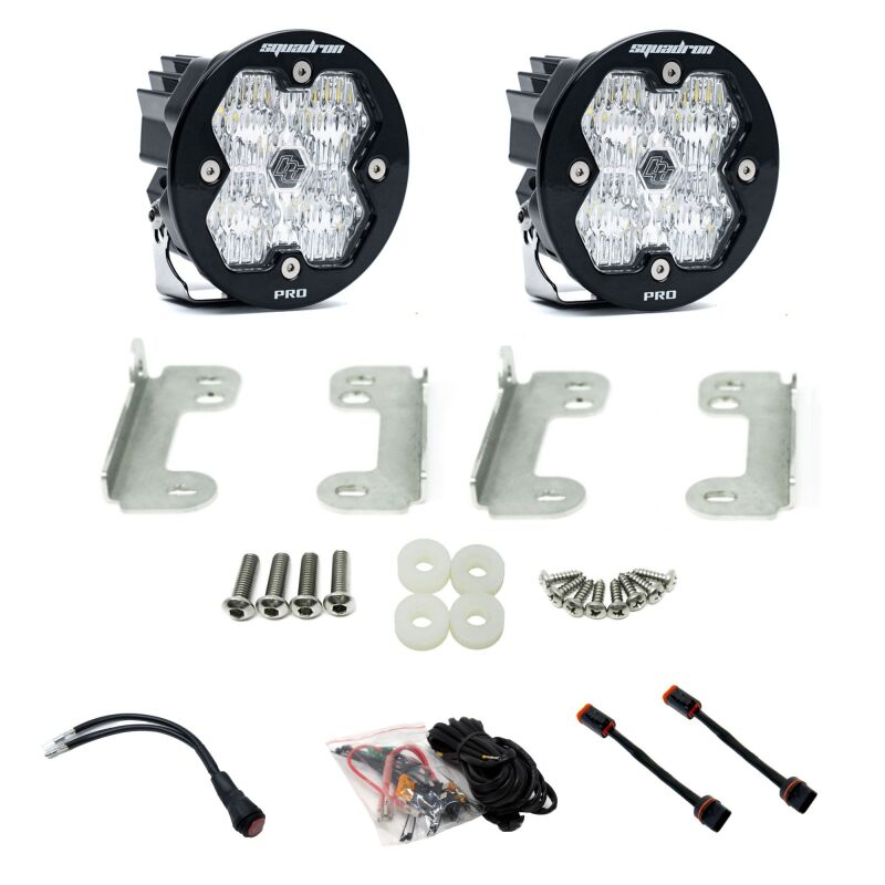 Baja Designs 18-25 JL/JT / 20-25 Gladiator Squadron-R Pro 2.0 Fog Pkt Kit OE Sahara Bmpr (WC) -Clear