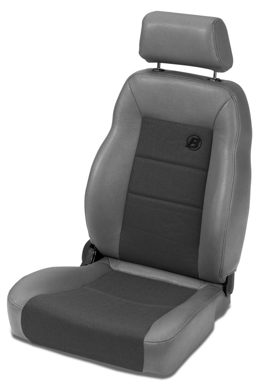 Bestop 76-86 Jeep Cj7 Front Driver Side Trailmax II Pro Seat (Center Fabric Insert Charcoal/Gray)