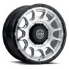 ICON Alloys Rancho 20x9 / 8x6.5 / 12mm / 5.5in BS Silver MACH w/ Gloss Black Lip