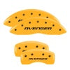 MGP 4 Caliper Covers Engraved Front & Rear With out stripes/Avenger Yellow finish black ch