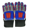 Granatelli Medium Off Road Style Work Gloves - Red/Blue/Gray/Black