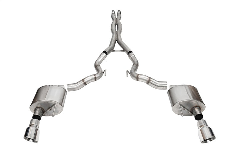 Corsa 24+ Ford Mustang GT Conv. Xtreme CatBack Ex. Sys. 3.0in Dual Rear Exit w/4.5in Pro Series Tip
