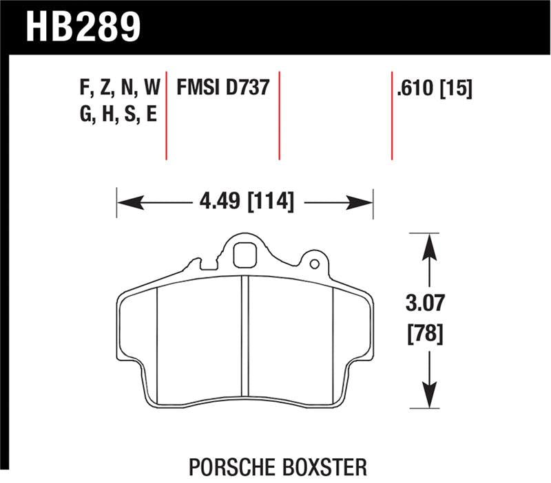 Hawk 97-08 Porsche Boxster / 07-08 Cayman w/ Iron Discs HT-10 Front Race Brake Pads