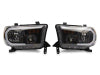 Raxiom 07-13 Toyota Tundra Axial Series Headlights w/ SEQL LED Bar- Black Housing (Clear Lens)