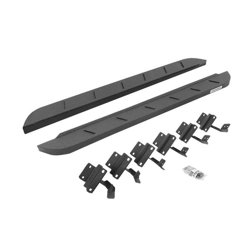 Go Rhino 17-22 Ford F-250/F-350 Reg Cab 2DR RB10 Slim Running Boards Kit (w/Brackets) - Bedliner Ct