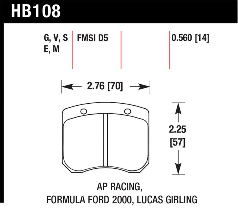 Hawk AP Racing / FF 2000 HT-10 Race Brake Pads