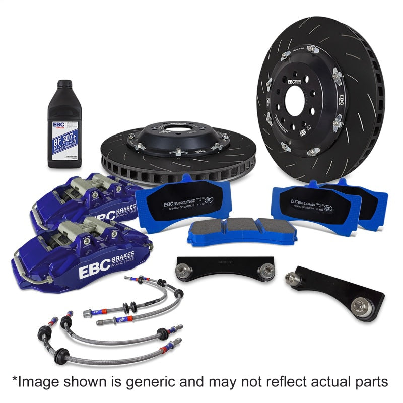 EBC Racing 23-24 Ford Commercial Ranger 4th Gen 2.0T Blue Apollo-6 355mm Rotors Front Big Brake Kit