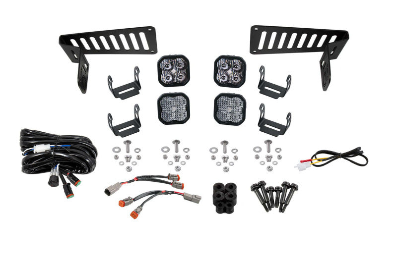 Diode Dynamics 18-21 Jeep JL Wrangler/Gladiator SS3 Cowl LED Bracket Kit - White Sport