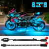 XK Glow Strips Single Color XKGLOW LED Accent Light Motorcycle Kit Light Blue - 8xPod + 2x8In