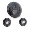 Letric Lighting 7in LED Headlight W/Passing Lamps Black