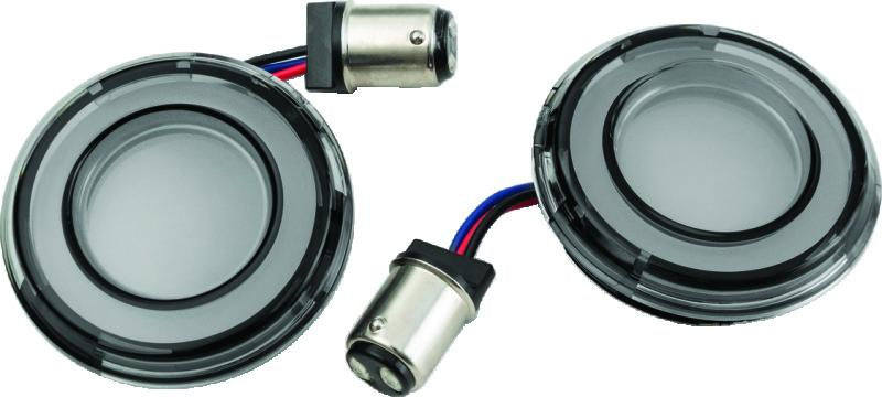 Kuryakyn Tracer L.E.D. Front Turn Signal Insert, White/Amber Light, Smoke Lens 1157
