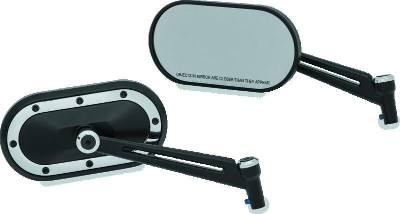 Kuryakyn Heavy Industry Mirrors Satin Black & Chrome