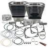 S&S Cycle 84-99 BT 4 1/8in Bore Cylinder & Pistons Kit For S&S V124 Engine - Wrinkle Black