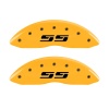 MGP 2 Caliper Covers Engraved Silverado SS Yellow Finish Blk Char 10 Chevy Silverado 1500