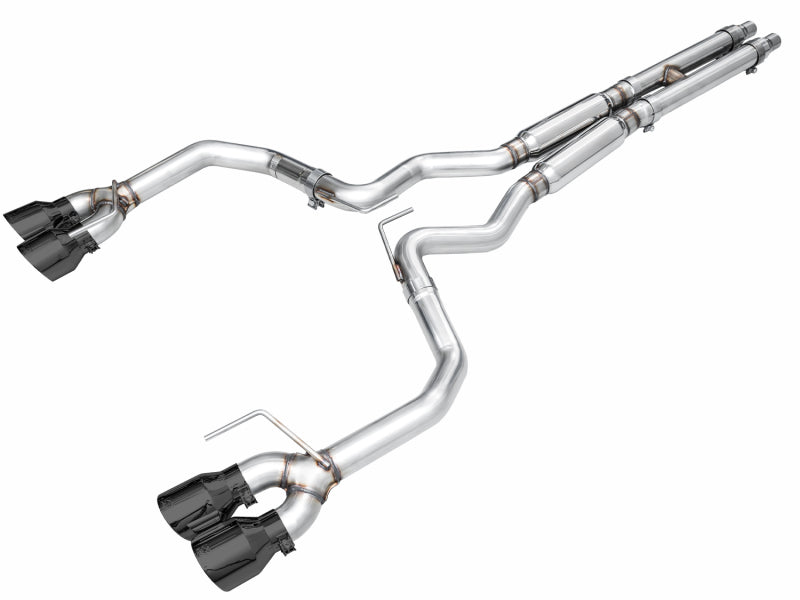 AWE 2024 Ford Mustang GT Fastback S650 RWD Track Edition Cat-Back Exhaust w/ Quad Diamond Black Tips
