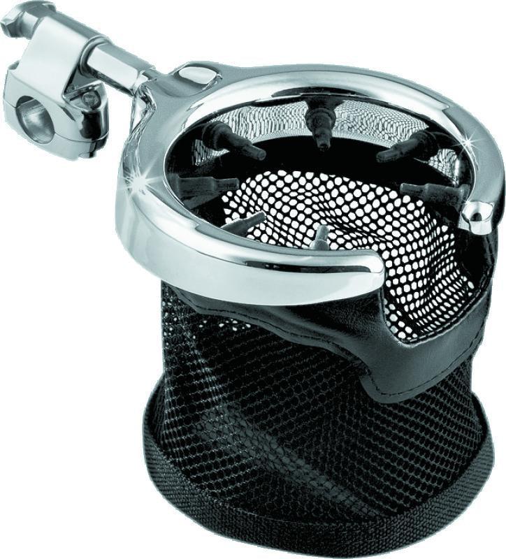 Kuryakyn Universal Passenger Drink Holder With Basket Black/Chrome