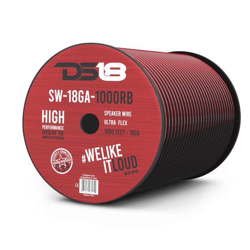 DS18 Speaker Wire 18-GA 1000-Feet Red and Black