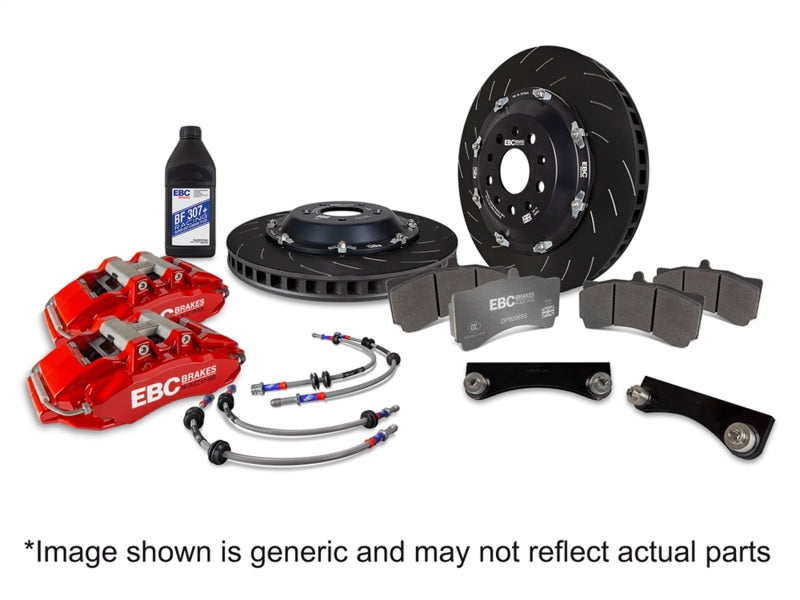 EBC Racing 20-23 Volkswagen Golf-R Black Apollo-6 Calipers 380mm Rotors Front Big Brake Kit