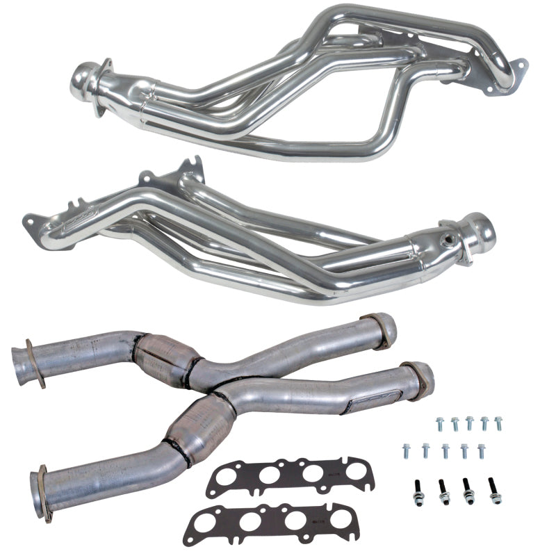 BBK 86-04 Ford Mustang Coyote Swap 1-3/4in Headers w/High Flow Catted X-Pipe (Silver Ceramic)