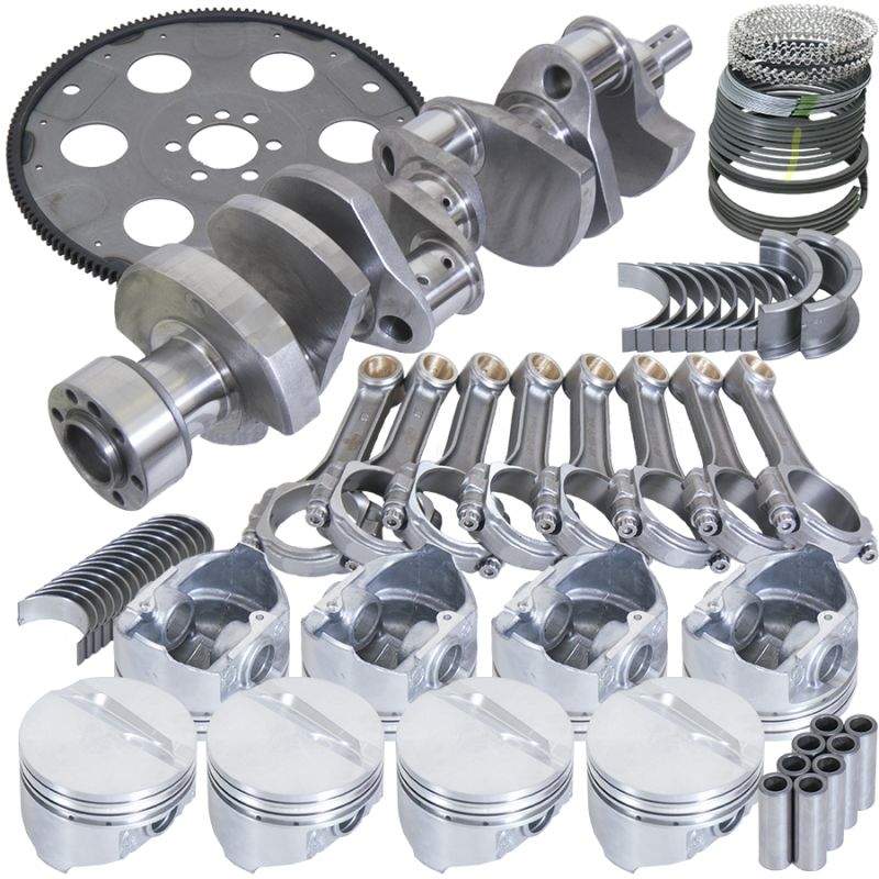 Eagle Chevy 350 1Pc 3.750in Crank 5.700in I-Beam Rods 4.060in Pistons 153 Tooth FP Balanced Assembly