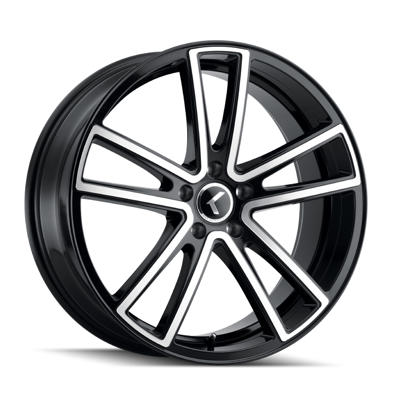 Kraze KR190 Lusso 22x8.5 / 5x112 BP / 38mm Offset / 66.56mm Hub Gloss Black Machined Wheel