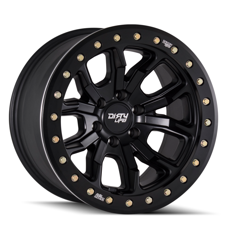 Dirty Life 9303 DT-1 17x9/8x165.1 BP/-12mm Offset/130.8mm Hub Matte Black Wheel - Beadlock