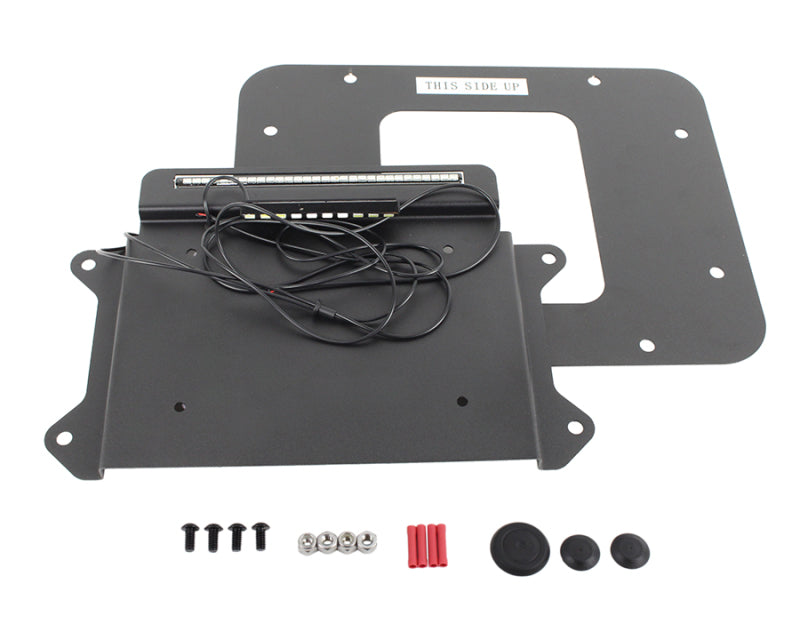 Kentrol 07-09 Jeep Wrangler JK Back Side License Plate Mount with LEDs - Textured Black