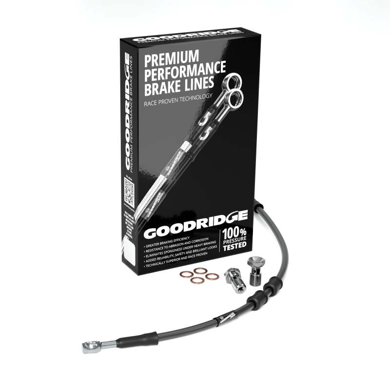 Goodridge 18-23 HD FXBB/S/FXST (w/ABS) +10in Black Brake Line Kit w/Stainless Steel Fittings