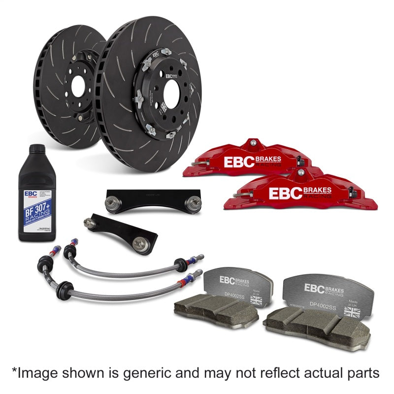 EBC Racing 04-09 Honda S2000 AP2 Red Apollo-4 Calipers 330mm Rotors Front Big Brake Kit