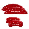 MGP 4 Caliper Covers Engraved Front Honda Engraved Rear Pilot/2016 Red finish silver ch