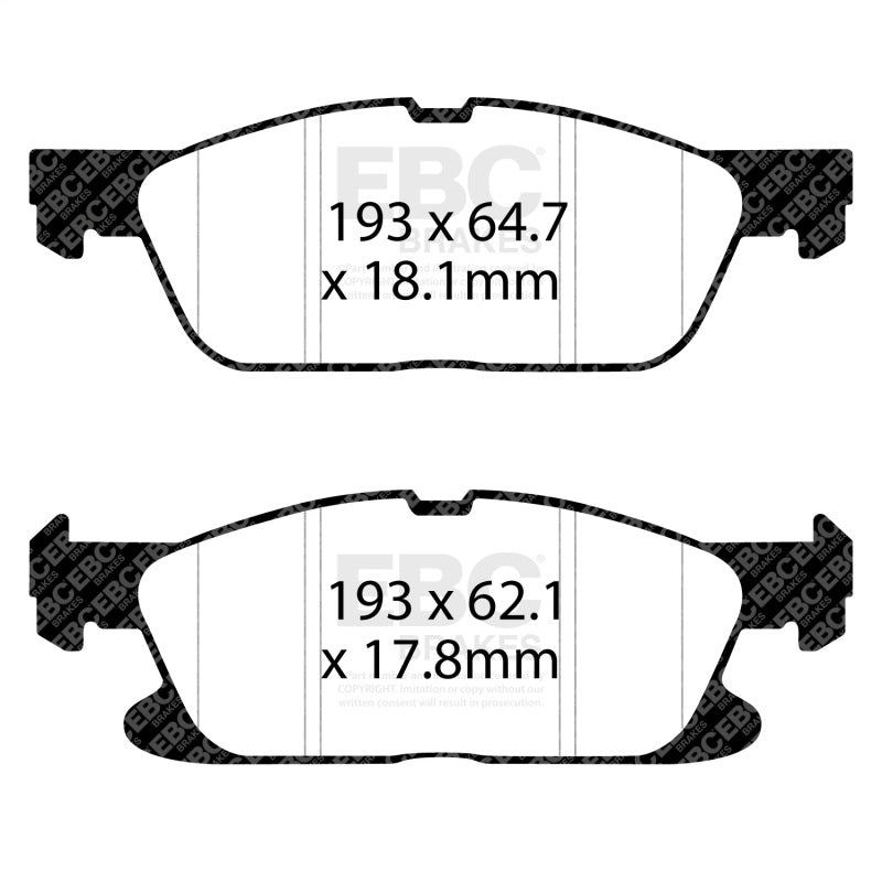 EBC 19+ Ford Edge ST 4WD 2.7TT w/o Performance Brake Package Greenstuff Front Brake Pads