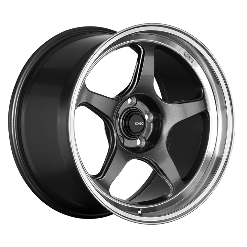Konig Hyperspec 18x8.5 5X114.3 ET35 Anthracite Metallic Wheel w/ Mirror Machined Lip