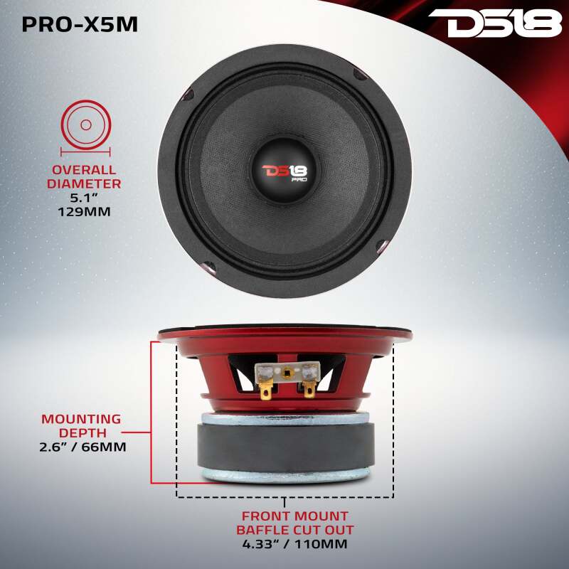 DS18 12in 450 Watts RMS 8 ohm Mid-Range Loudspeaker