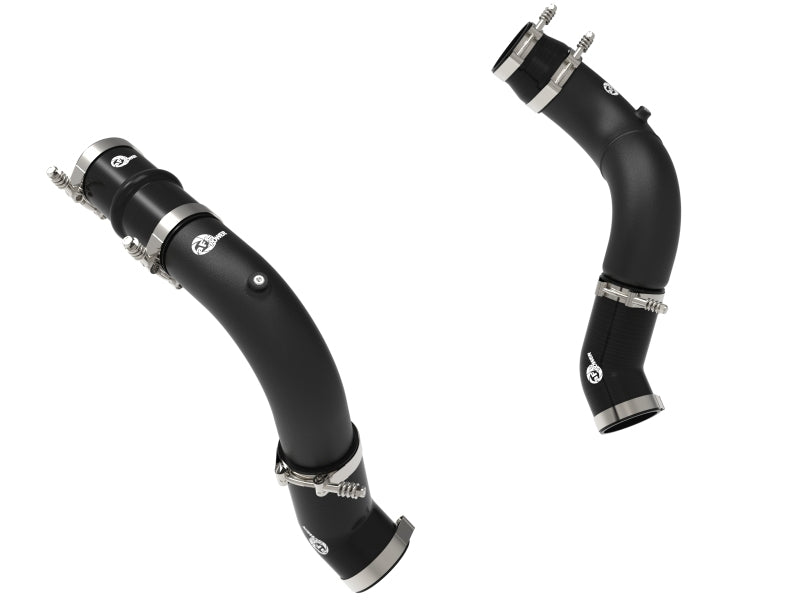 aFe BladeRunner 3in & 3-1/2in AL Hot and Cold Charge Pipe Kit Black RAM Diesel Trucks 25-26 L6-6.7L