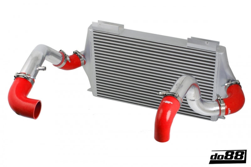 do88 92-98 Volvo 740/940 Turbo (76mm Throttle) BigPack Intercooler Kit w/Red Hoses