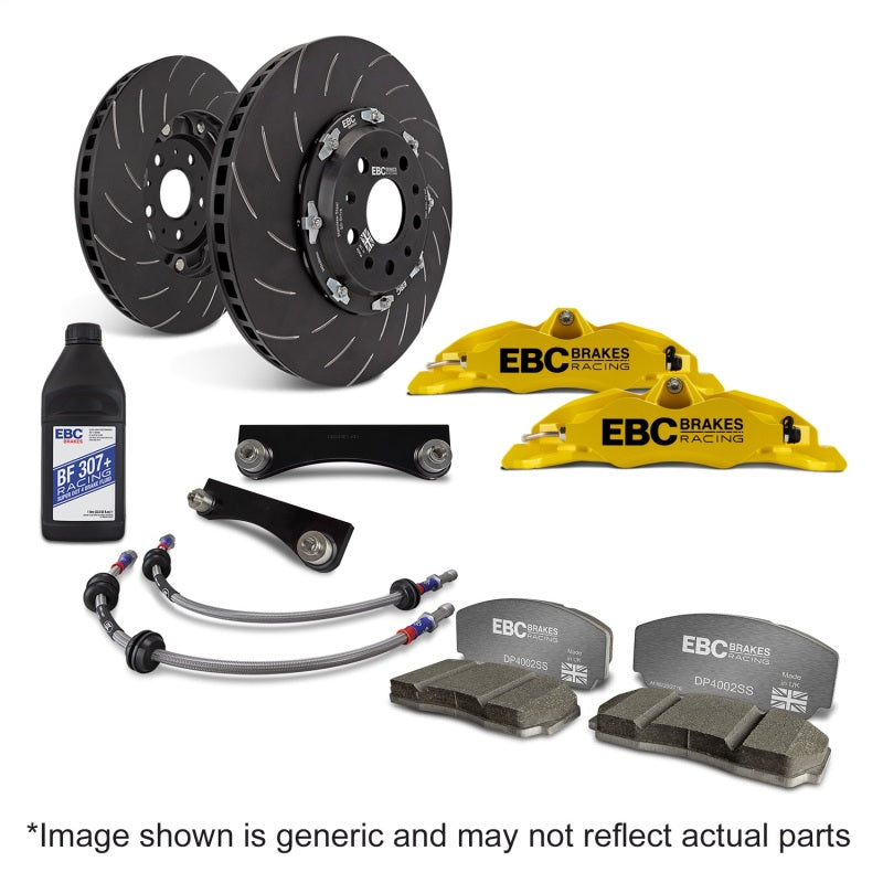 EBC Racing 12-17 Ford Fiesta ST (Mk7) Yellow Apollo-4 Calipers 330mm Rotors Front Big Brake Kit