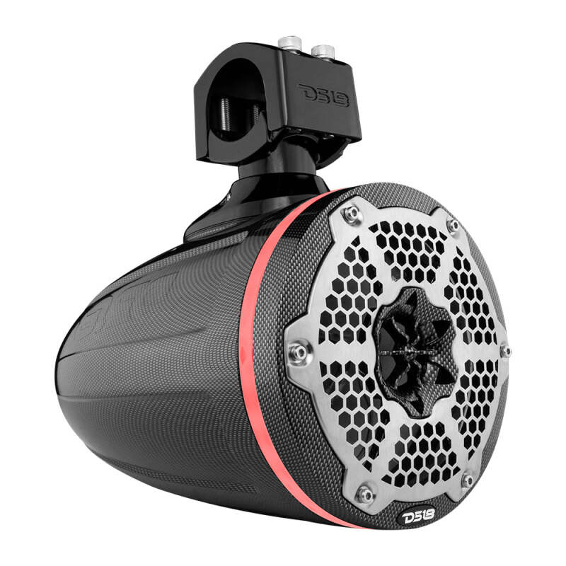 DS18 Marine And Powersports Towers 6.5in RGB LED Lights Black Carbon Fiber Speakers Not Included