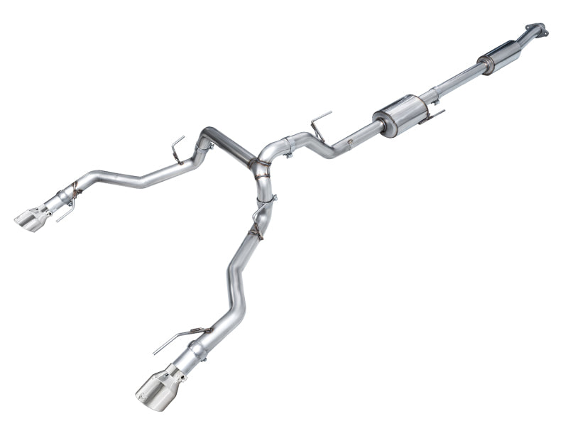 AWE Tuning 2021+ Ford F150 Tremor w/ Bumper Cutouts 0FG Resonated Cat-Back w/ Chrome Silver Tips