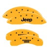 MGP 4 Caliper Covers Engraved F&R 11-18 Jeep Grand Cherokee Yellow Finish Black Jeep/Grill Logo