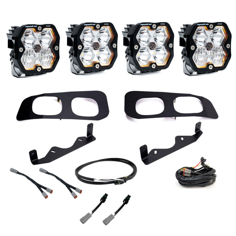 Baja Designs 2023+ Ford SD Squardon Pro 2.0 Dual Fog Pocket Kit Upfitter (Multi Patterns) - Clear