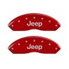 MGP Front set 2 Caliper Covers Engraved Front JEEP Red finish silver ch