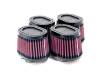 K&N Universal Rubber Filter 2.125in Flange ID/3in x 4in Tapered Oval/2.75in Height (4 Filters)