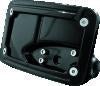 Kuryakyn Curved Horizontal Mount Side License Plate Holder Gloss Black