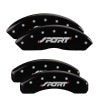 MGP 4 Caliper Covers Engraved Front & Rear SPORT Black finish silver ch